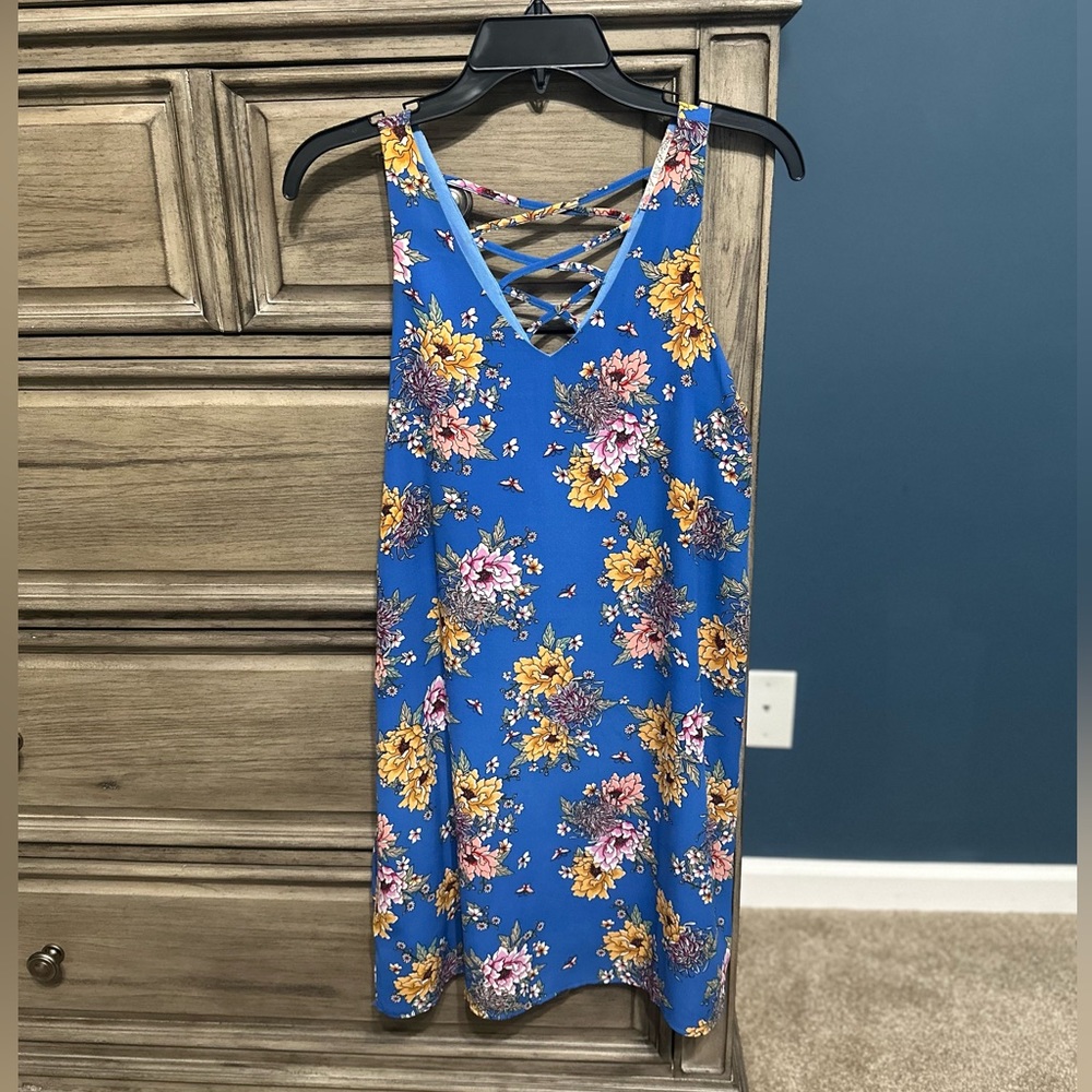 Blue floral dress